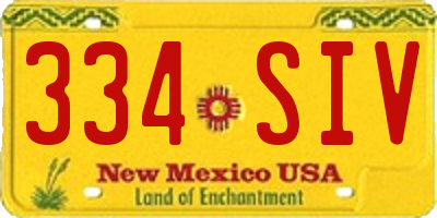 NM license plate 334SIV