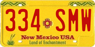 NM license plate 334SMW