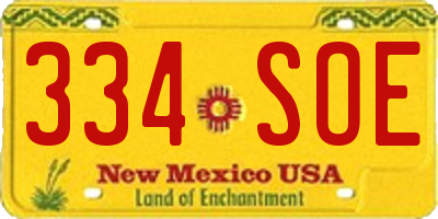 NM license plate 334SOE
