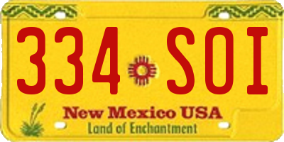 NM license plate 334SOI