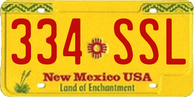 NM license plate 334SSL