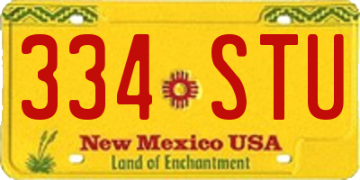 NM license plate 334STU