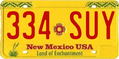 NM license plate 334SUY