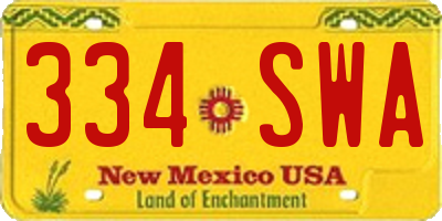 NM license plate 334SWA