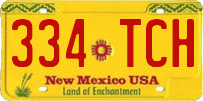 NM license plate 334TCH