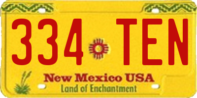 NM license plate 334TEN