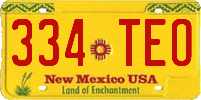 NM license plate 334TEO