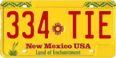 NM license plate 334TIE