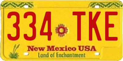 NM license plate 334TKE