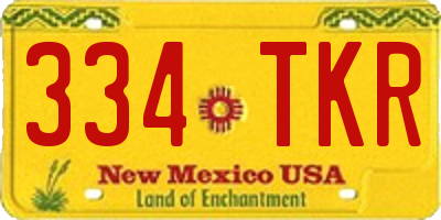 NM license plate 334TKR
