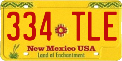 NM license plate 334TLE