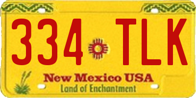 NM license plate 334TLK