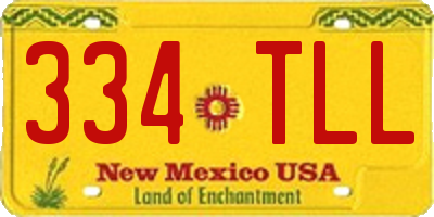 NM license plate 334TLL