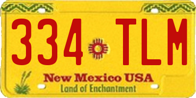 NM license plate 334TLM