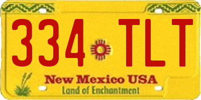 NM license plate 334TLT