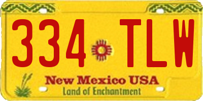 NM license plate 334TLW