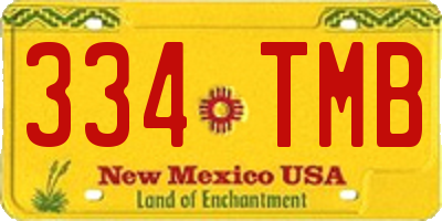 NM license plate 334TMB