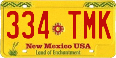 NM license plate 334TMK