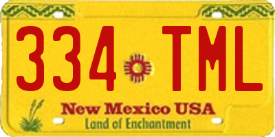 NM license plate 334TML