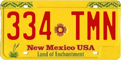 NM license plate 334TMN