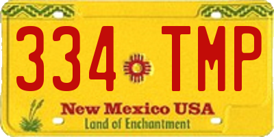 NM license plate 334TMP