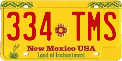 NM license plate 334TMS