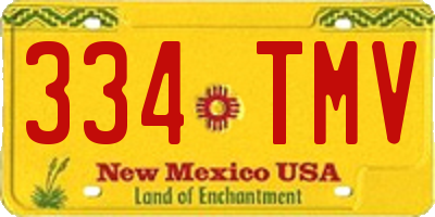 NM license plate 334TMV