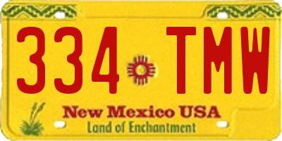 NM license plate 334TMW