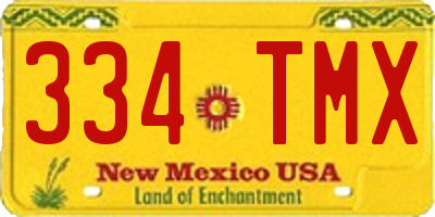 NM license plate 334TMX