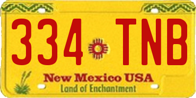 NM license plate 334TNB