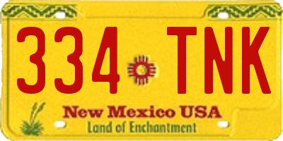 NM license plate 334TNK