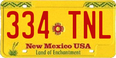 NM license plate 334TNL