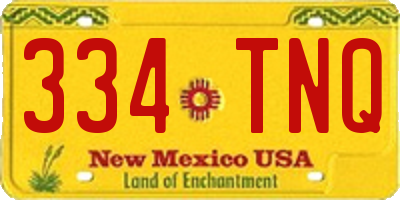 NM license plate 334TNQ