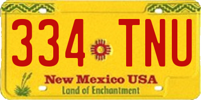 NM license plate 334TNU