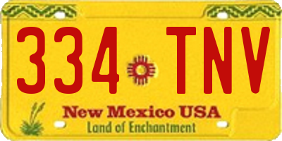 NM license plate 334TNV