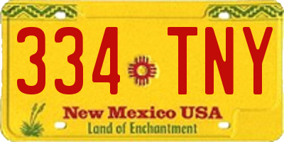 NM license plate 334TNY