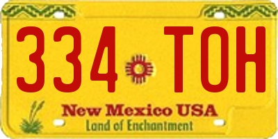 NM license plate 334TOH