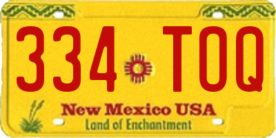 NM license plate 334TOQ