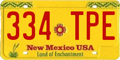 NM license plate 334TPE
