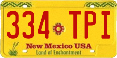 NM license plate 334TPI
