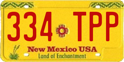 NM license plate 334TPP