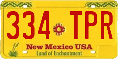 NM license plate 334TPR