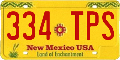 NM license plate 334TPS