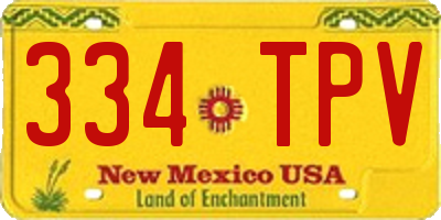 NM license plate 334TPV