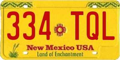 NM license plate 334TQL