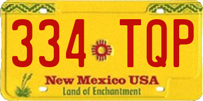 NM license plate 334TQP