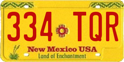 NM license plate 334TQR