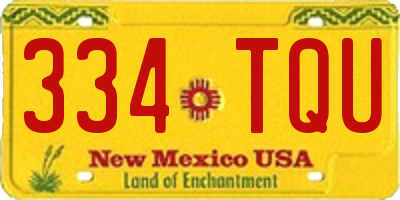 NM license plate 334TQU