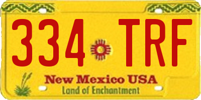 NM license plate 334TRF