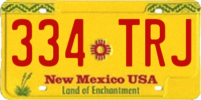 NM license plate 334TRJ